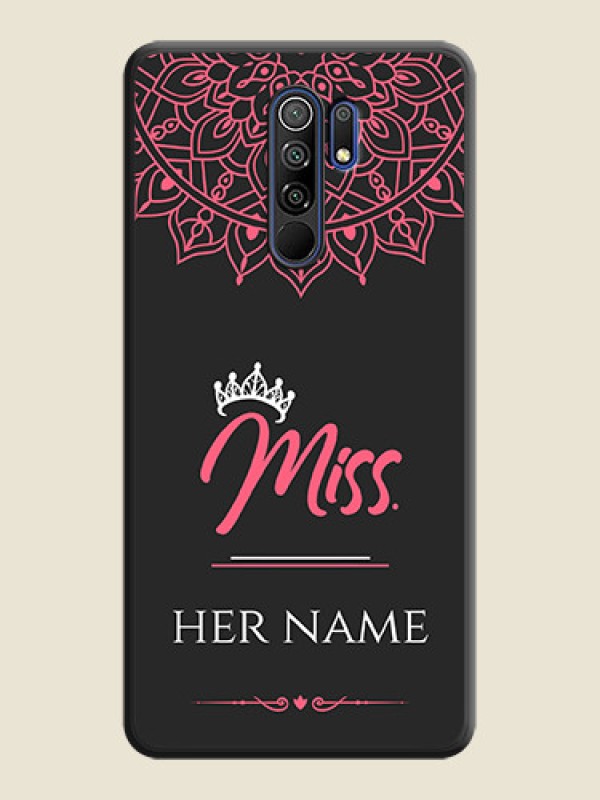 Custom Mrs Name with Floral Design on Space Black Personalized Soft Matte Phone Covers - Poco M2 Reloaded - alternate view