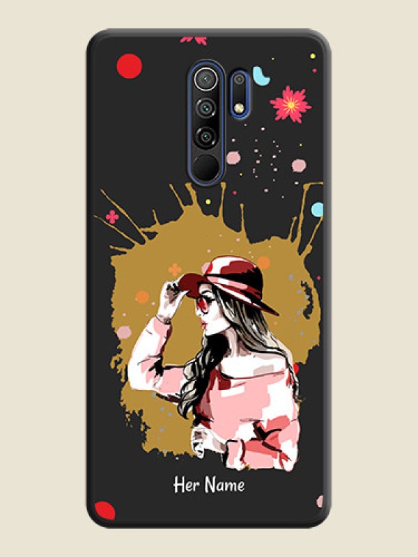 Custom Mordern Lady With Color Splash Background With Custom Text On Space Black Personalized Soft Matte Phone Covers -Poco M2 Reloaded - alternate view