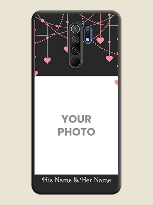 Custom Pink Love Hangings with Text on Space Black Custom Soft Matte Back Cover - Poco M2 - alternate view