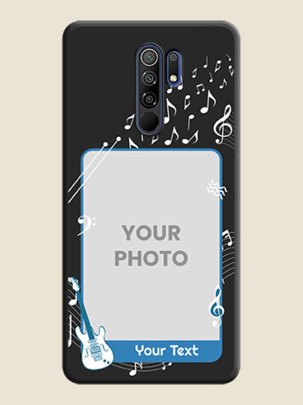 Custom Musical Theme Design with Text on Photo on Space Black Soft Matte Mobile Case - Poco M2 - alternate view