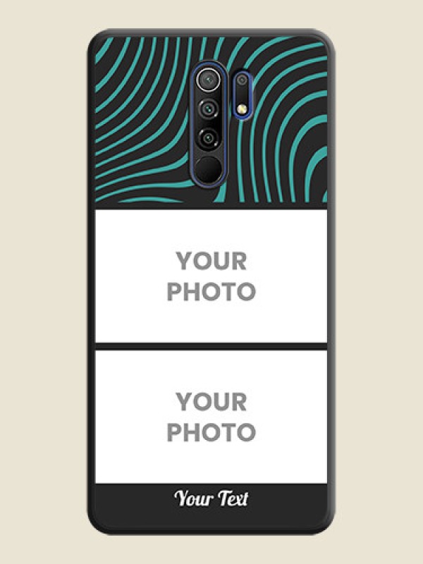 Custom Wave Pattern with 2 Image Holder on Space Black Personalized Soft Matte Phone Covers - Poco M2 - alternate view