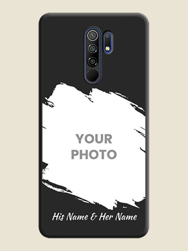 Custom Grunge Brush Strokes on Photo on Space Black Soft Matte Back Cover - Poco M2 - alternate view