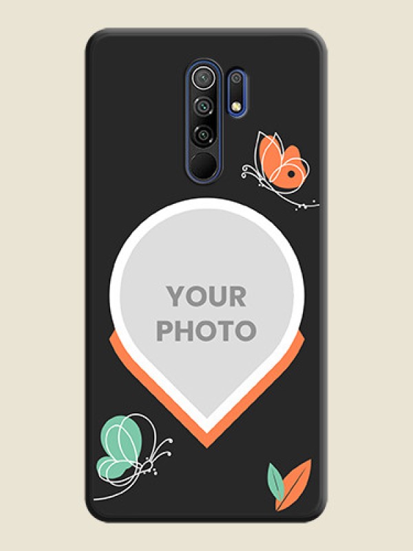 Custom Upload Pic With Simple Butterly Design On Space Black Personalized Soft Matte Phone Covers -Poco M2 - alternate view