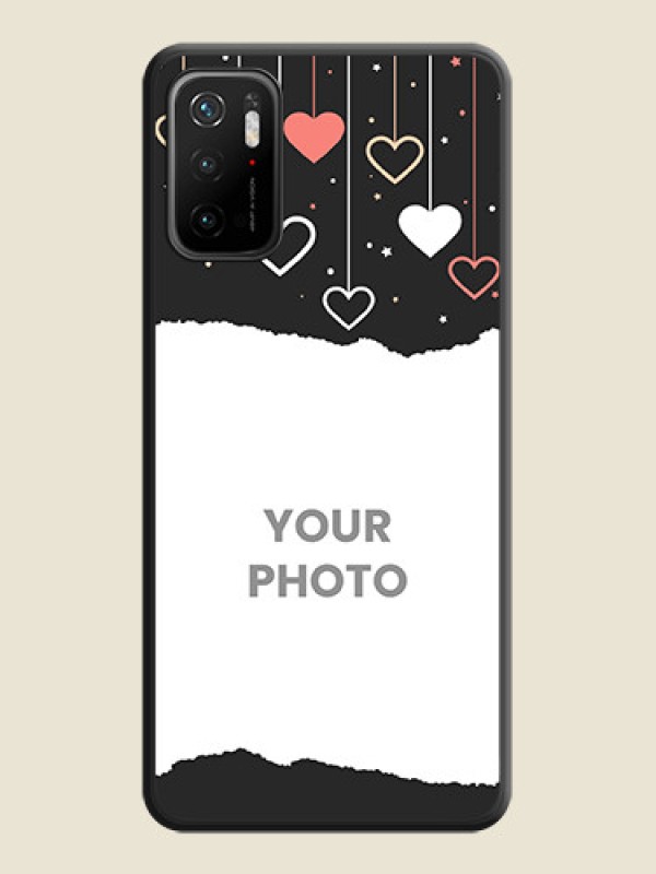 Custom Love Hangings with Splash Wave Picture on Space Black Custom Soft Matte Phone Back Cover - Poco M3 Pro - alternate view