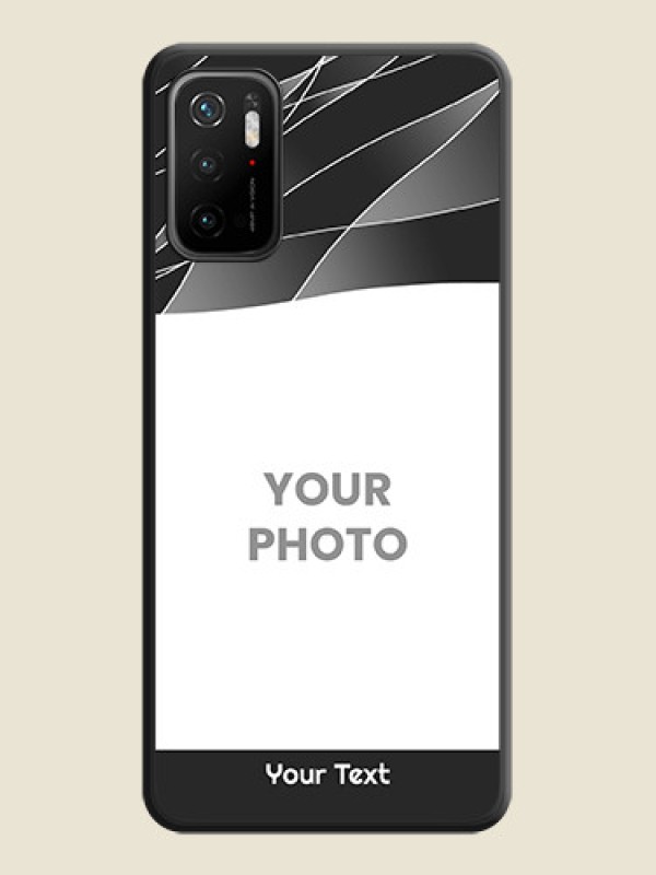 Custom Mixed Wave Lines on Photo on Space Black Soft Matte Mobile Cover - Poco M3 Pro - alternate view