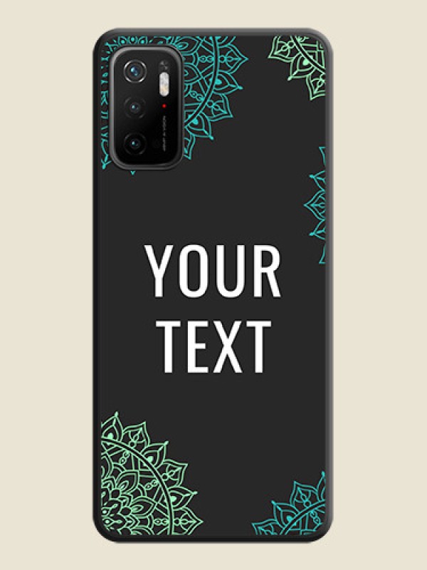 Custom Your Name with Floral Design on Space Black Custom Soft Matte Back Cover - Poco M3 Pro - alternate view