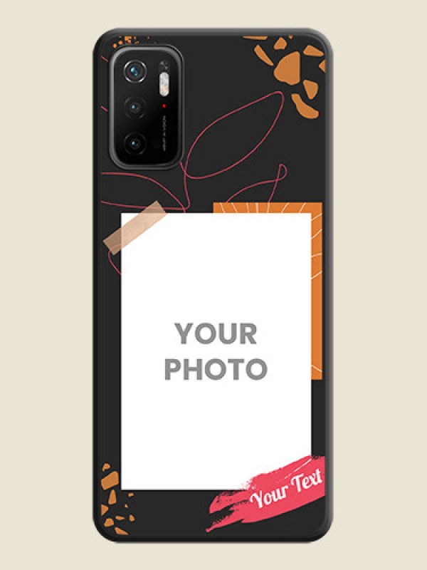 Custom Orange Photo Frame on Space Black Custom Soft Matte Phone Back Cover - Poco M3 Pro - alternate view