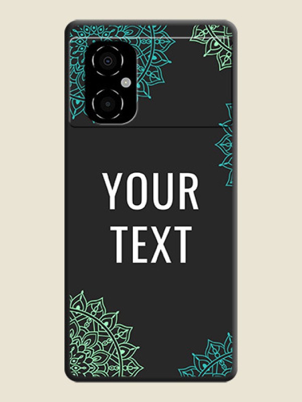 Custom Your Name with Floral Design on Space Black Custom Soft Matte Back Cover - Poco M4 5G - alternate view
