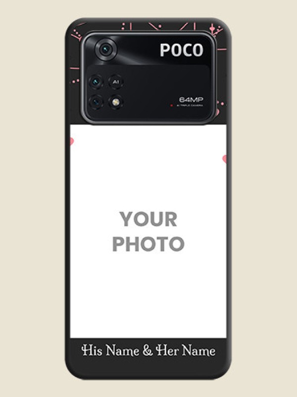 Custom Pink Love Hangings with Text on Space Black Custom Soft Matte Back Cover - Poco M4 Pro 4G - alternate view