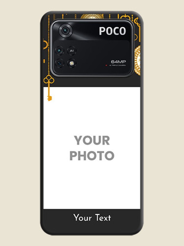 Custom Decorative Design with Text on Space Black Custom Soft Matte Back Cover - Poco M4 Pro 4G - alternate view