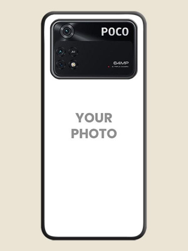 Custom Full Single Pic Upload On Space Black Personalized Soft Matte Phone Covers -Poco M4 Pro 4G - alternate view