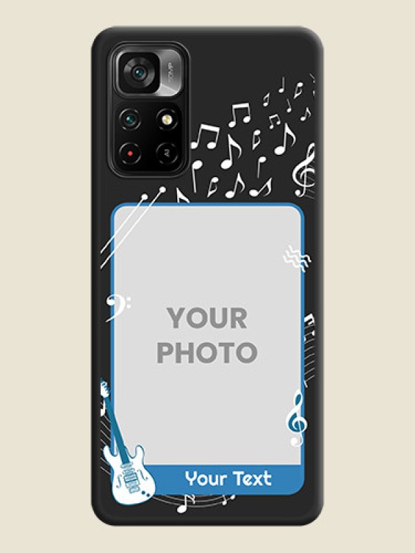 Custom Musical Theme Design with Text on Photo on Space Black Soft Matte Mobile Case - Poco M4 Pro 5G - alternate view