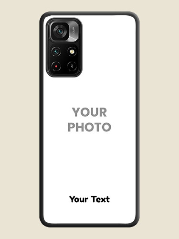 Custom Full Single Pic Upload With Text On Space Black Personalized Soft Matte Phone Covers -Poco M4 Pro 5G - alternate view