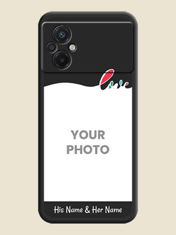 Custom Fall in Love Pattern with Picture on Photo on Space Black Soft Matte Mobile Case - Poco M5 - alternate view