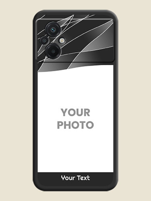 Custom Mixed Wave Lines on Photo on Space Black Soft Matte Mobile Cover - Poco M5 - alternate view
