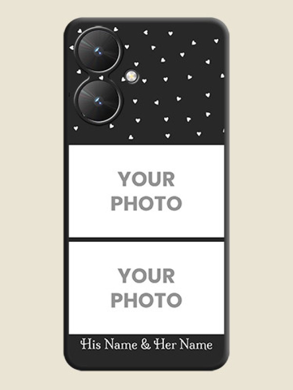 Custom Miniature Love Symbols with Name On Space Black Custom Soft Matte Mobile Back Cover - Poco M6 5G - alternate view