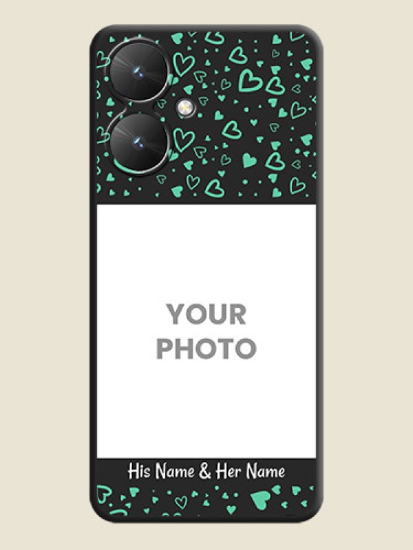 Custom Sea Green Indefinite Love Pattern on Photo On Space Black Custom Soft Matte Mobile Back Cover - Poco M6 5G - alternate view