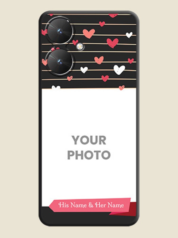 Custom Love Pattern with Name on Pink Ribbon  on Photo On Space Black Custom Soft Matte Mobile Back Cover - Poco M6 5G - alternate view