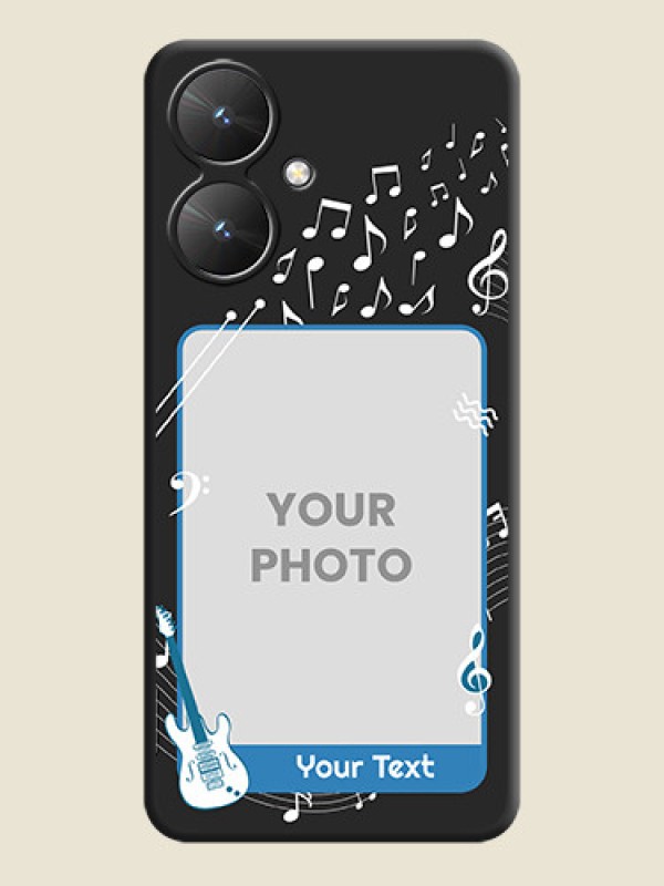 Custom Musical Theme Design with Text on Photo On Space Black Custom Soft Matte Mobile Back Cover - Poco M6 5G - alternate view