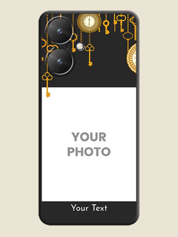 Custom Decorative Design with Text On Space Black Custom Soft Matte Mobile Back Cover - Poco M6 5G - alternate view