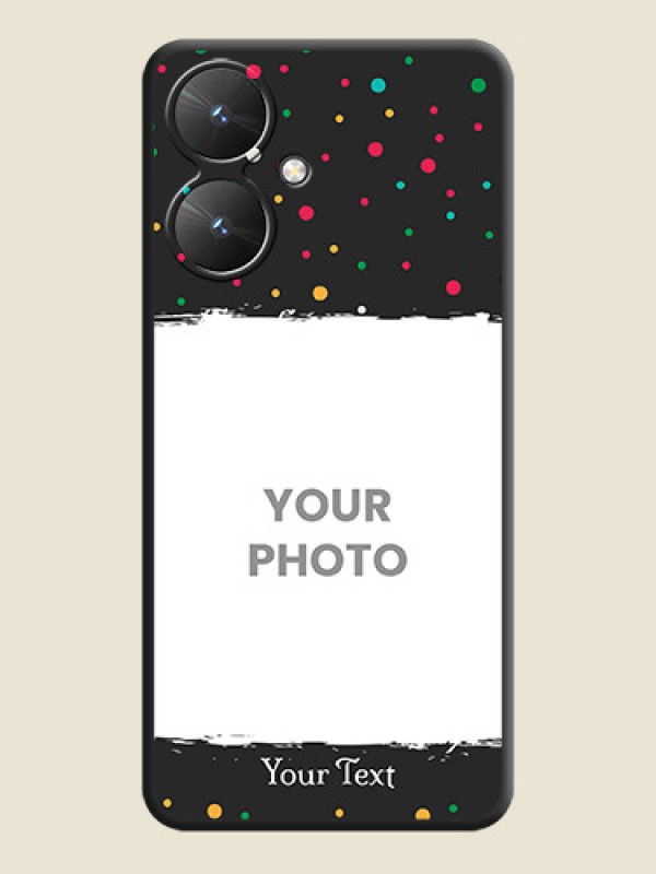 Custom Multicolor Dotted Pattern with Text  On Space Black Custom Soft Matte Mobile Back Cover - Poco M6 5G - alternate view