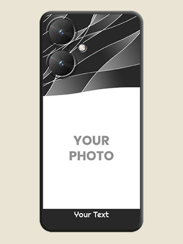 Custom Mixed Wave Lines on Photo On Space Black Custom Soft Matte Mobile Back Cover - Poco M6 5G - alternate view