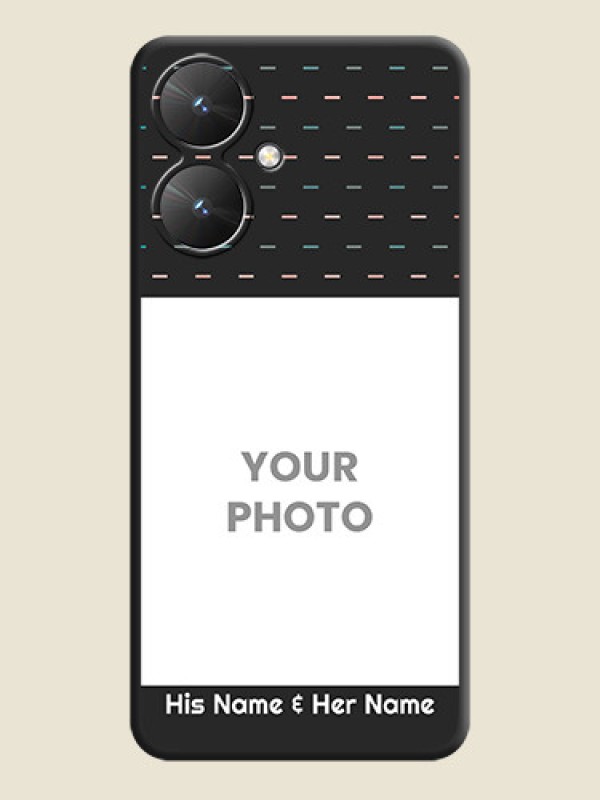 Custom Line Pattern Design with Text On Space Black Custom Soft Matte Mobile Back Cover - Poco M6 5G - alternate view