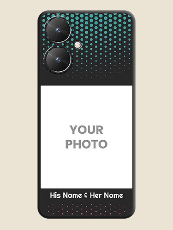 Custom Faded Dots with Grunge Photo Frame and Text On Space Black Custom Soft Matte Mobile Back Cover - Poco M6 5G - alternate view