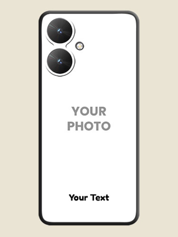 Custom Full Single Pic Upload With Text On Space Black Custom Soft Matte Mobile Back Cover - Poco M6 5G - alternate view