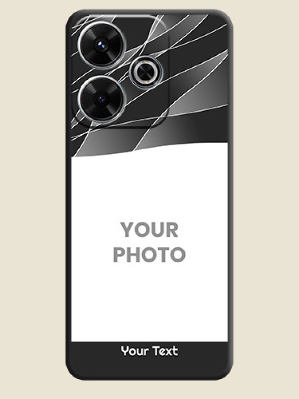 Custom Mixed Wave Lines on Photo On Space Black Custom Soft Matte Mobile Back Cover - Poco M6 Plus 5G - alternate view