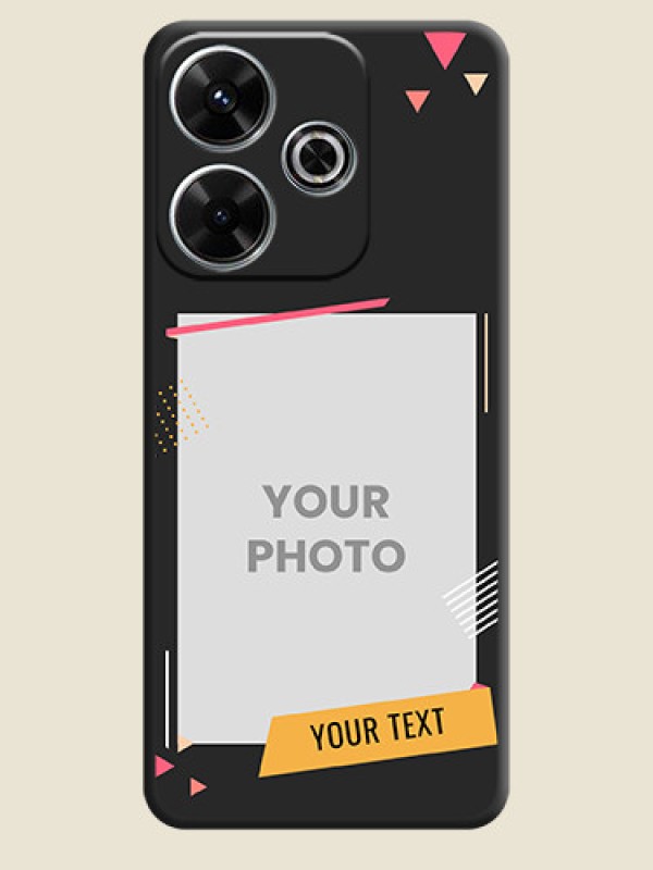 Custom Photo Frame with Triangle Small Dots on Photo On Space Black Custom Soft Matte Mobile Back Cover - Poco M6 Plus 5G - alternate view
