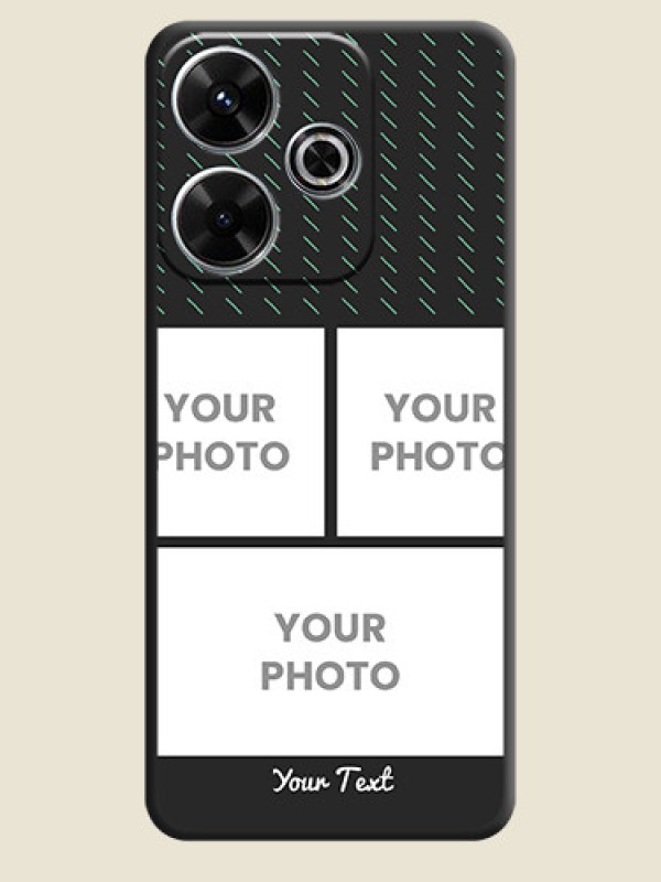 Custom Cross Dotted Pattern with 2 Image Holder On Space Black Custom Soft Matte Mobile Back Cover - Poco M6 Plus 5G - alternate view