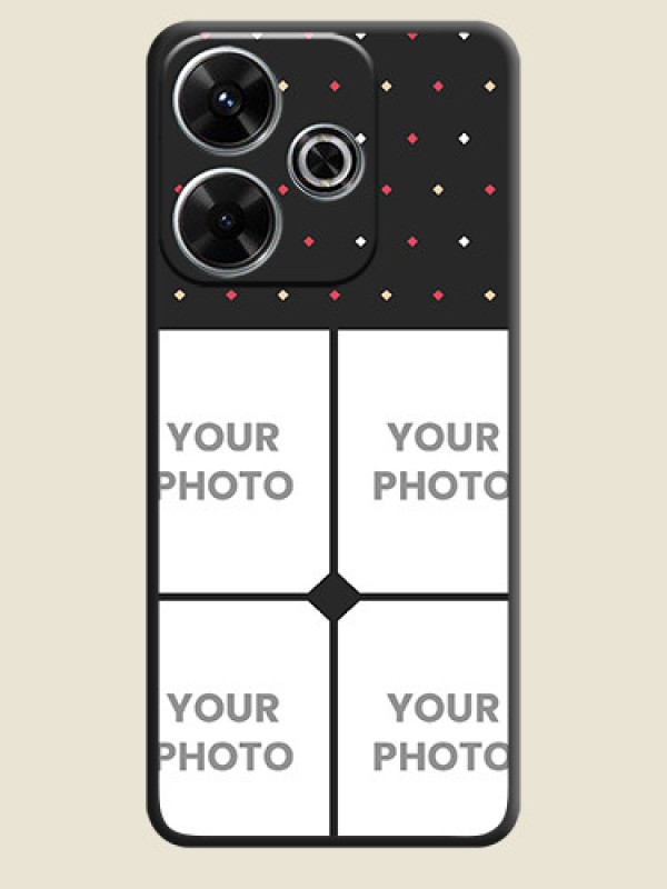 Custom Multicolor Dotted Pattern with 4 Image Holder On Space Black Custom Soft Matte Mobile Back Cover - Poco M6 Plus 5G - alternate view