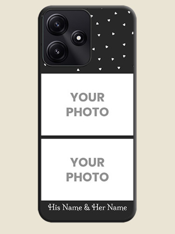 Custom Miniature Love Symbols with Name on Space Black Custom Soft Matte Back Cover - Poco M6 Pro 5G - alternate view