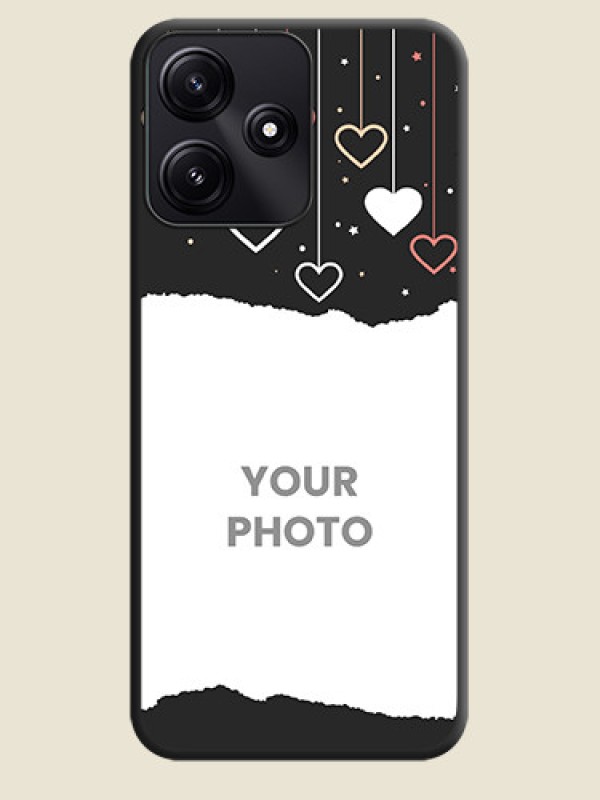 Custom Love Hangings with Splash Wave Picture on Space Black Custom Soft Matte Phone Back Cover - Poco M6 Pro 5G - alternate view