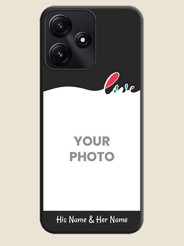 Custom Fall in Love Pattern with Picture - Photo on Space Black Soft Matte Mobile Case - Poco M6 Pro 5G - alternate view