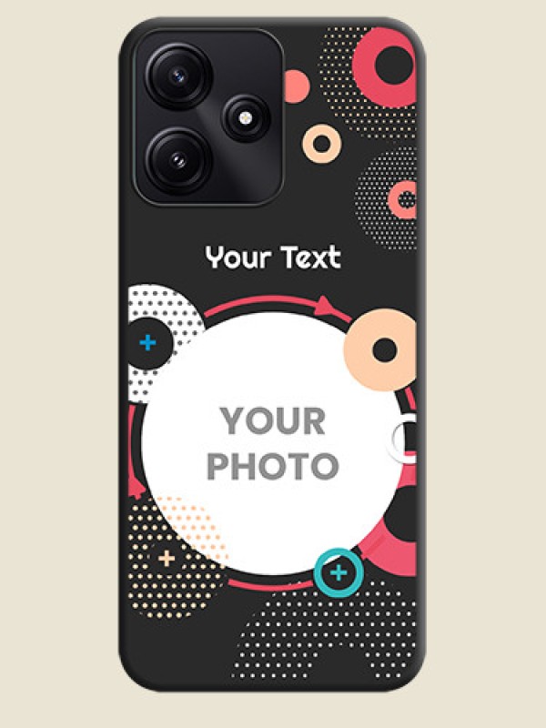 Custom Multicoloured Round Image on Personalised Space Black Soft Matte Cases - Poco M6 Pro 5G - alternate view