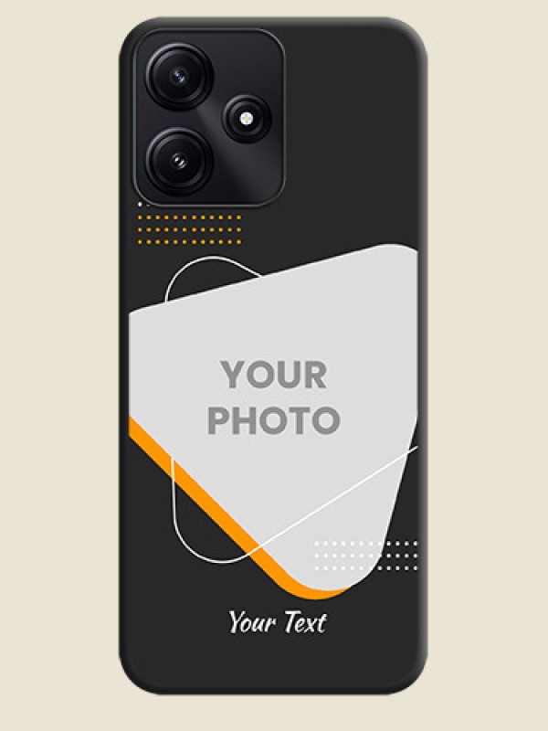 Custom Yellow Triangle - Photo on Space Black Soft Matte Phone Cover - Poco M6 Pro 5G - alternate view