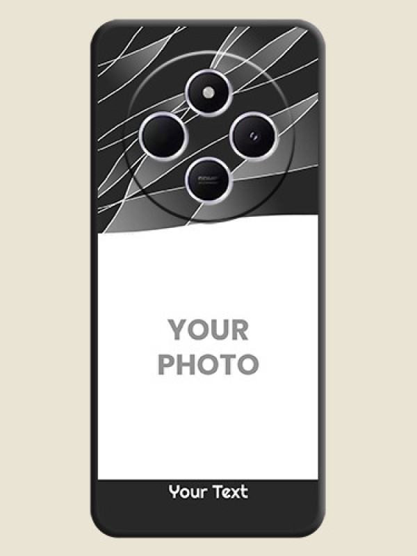 Custom Mixed Wave Lines on Photo On Space Black Custom Soft Matte Mobile Back Cover - Poco M7 5G - alternate view