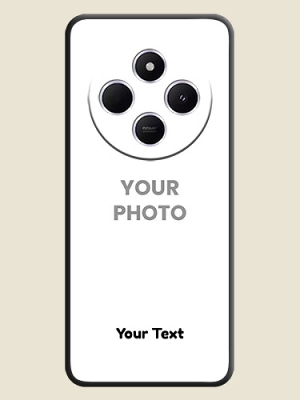 Custom Full Single Pic Upload With Text On Space Black Custom Soft Matte Mobile Back Cover - Poco M7 5G - alternate view