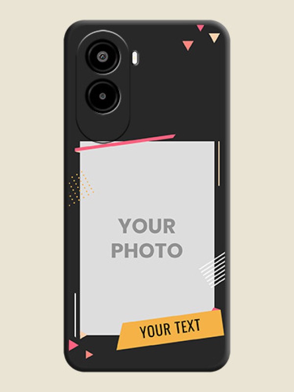 Custom Photo Frame with Triangle Small Dots on Photo On Space Black Custom Soft Matte Mobile Back Cover - Poco M7 Plus 5G - alternate view