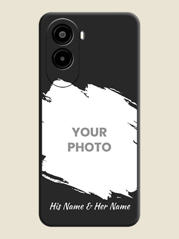 Custom Grunge Brush Strokes on Photo On Space Black Custom Soft Matte Mobile Back Cover - Poco M7 Plus 5G - alternate view