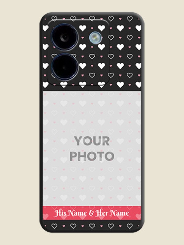 Custom White Color Love Symbols with Text Design on Photo On Space Black Custom Soft Matte Mobile Back Cover - Poco M7 Pro 5G - alternate view