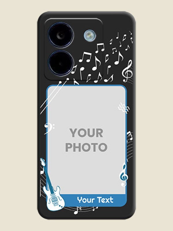 Custom Musical Theme Design with Text on Photo On Space Black Custom Soft Matte Mobile Back Cover - Poco M7 Pro 5G - alternate view