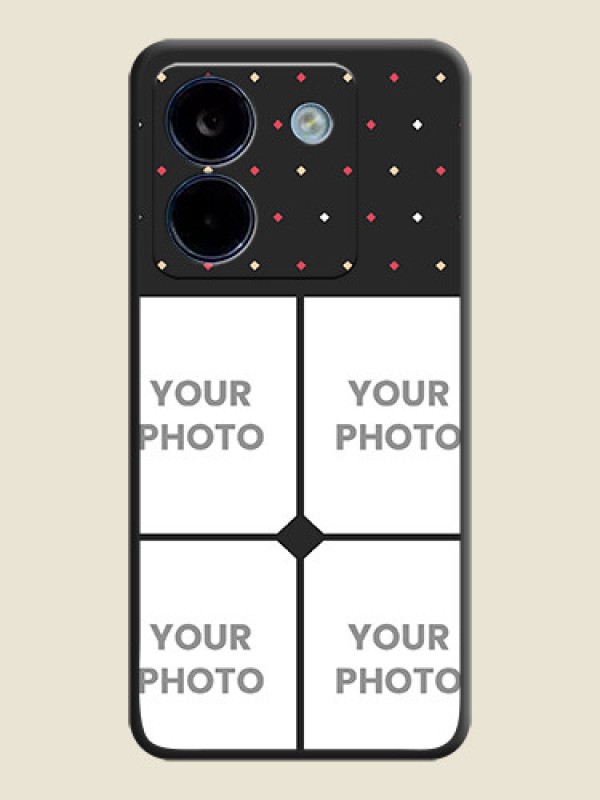 Custom Multicolor Dotted Pattern with 4 Image Holder On Space Black Custom Soft Matte Mobile Back Cover - Poco M7 Pro 5G - alternate view