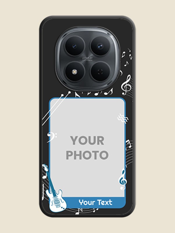 Custom Musical Theme Design with Text on Photo On Space Black Custom Soft Matte Mobile Back Cover - Poco M8 5G - alternate view