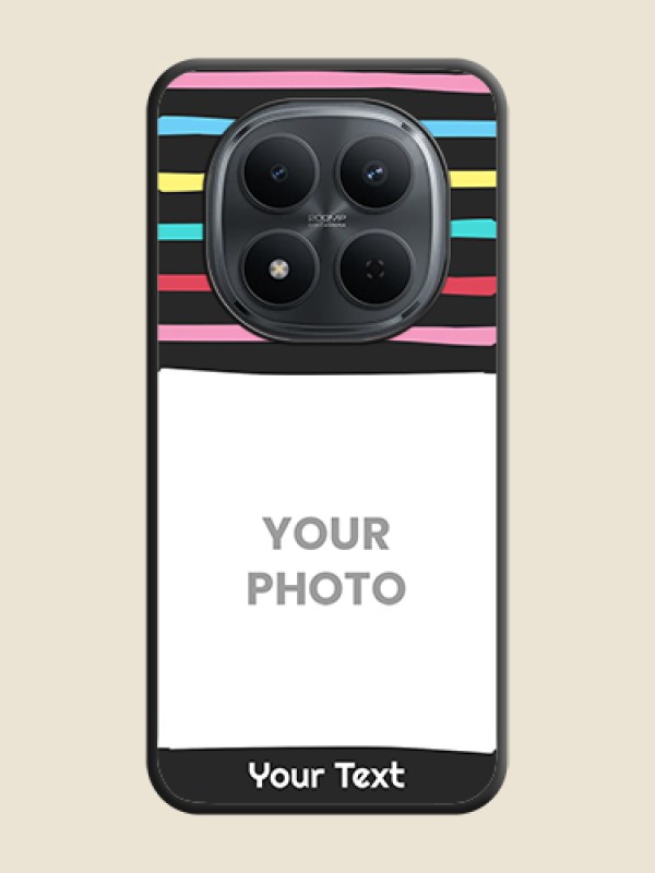 Custom Multicolor Lines with Image On Space Black Custom Soft Matte Mobile Back Cover - Poco M8 5G - alternate view