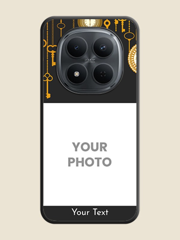 Custom Decorative Design with Text On Space Black Custom Soft Matte Mobile Back Cover - Poco M8 5G - alternate view