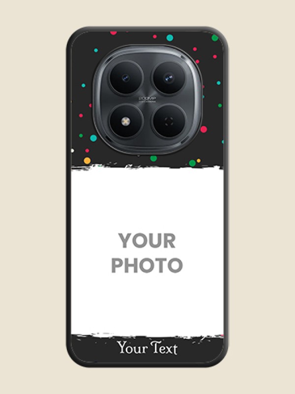 Custom Multicolor Dotted Pattern with Text On Space Black Custom Soft Matte Mobile Back Cover - Poco M8 5G - alternate view
