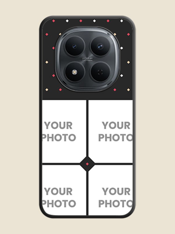 Custom Multicolor Dotted Pattern with 4 Image Holder On Space Black Custom Soft Matte Mobile Back Cover - Poco M8 5G - alternate view